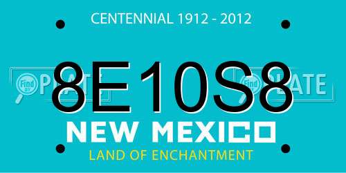 8E10S8 New Mexico License Plate