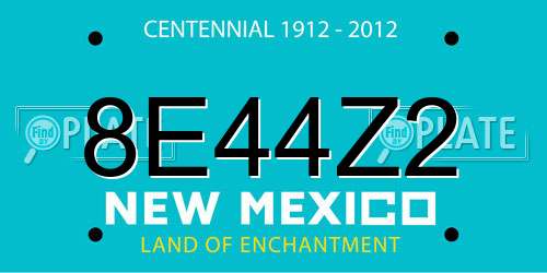 8E44Z2 New Mexico License Plate