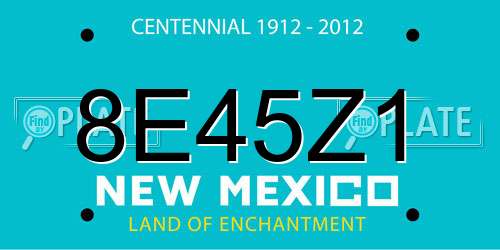 8E45Z1 New Mexico License Plate