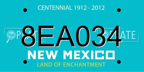 8EA034 New Mexico License Plate