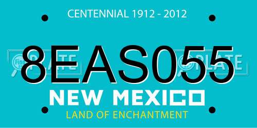 8EAS055 New Mexico License Plate