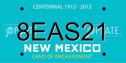 8EAS21 New Mexico License Plate