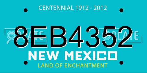 8EB4352 New Mexico License Plate