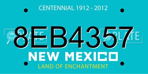 8EB4357 New Mexico License Plate