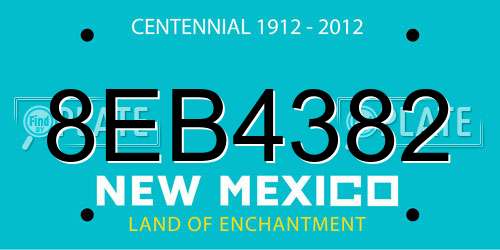8EB4382 New Mexico License Plate