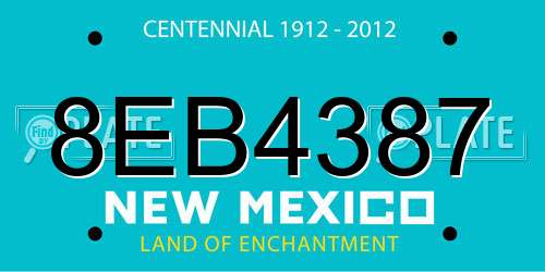 8EB4387 New Mexico License Plate