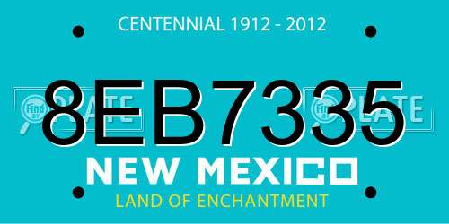 8EB7335 New Mexico License Plate