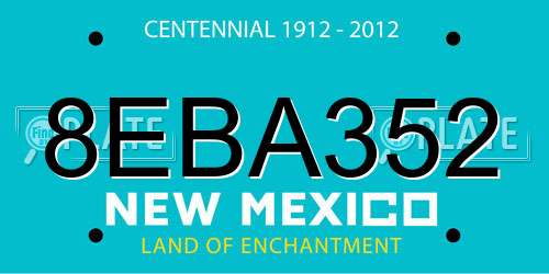 8EBA352 New Mexico License Plate