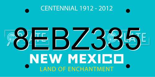 8EBZ335 New Mexico License Plate