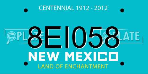 8EI058 New Mexico License Plate