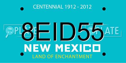 8EID55 New Mexico License Plate