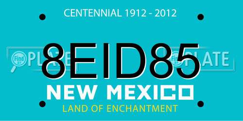 8EID85 New Mexico License Plate