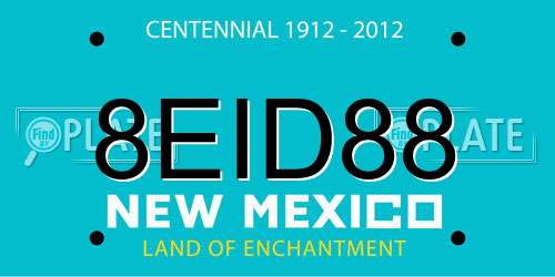 8EID88 New Mexico License Plate