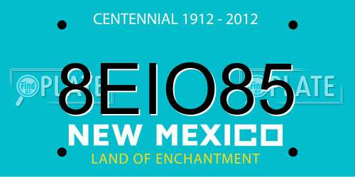 8EIO85 New Mexico License Plate