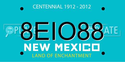 8EIO88 New Mexico License Plate