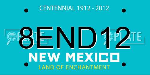 8END12 New Mexico License Plate