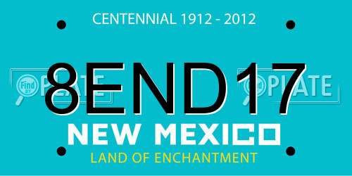 8END17 New Mexico License Plate