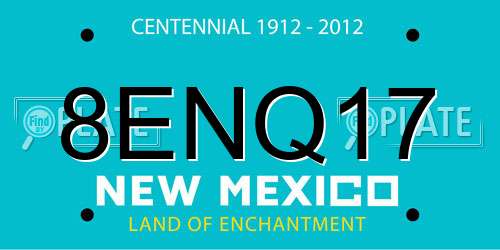 8ENQ17 New Mexico License Plate