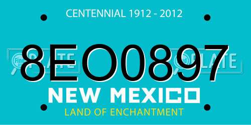 8EO0897 New Mexico License Plate