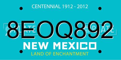 8EOQ892 New Mexico License Plate