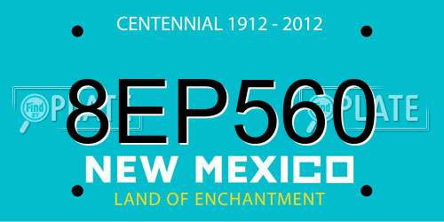 8EP560 New Mexico License Plate