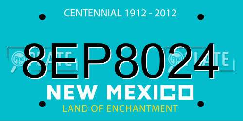 8EP8024 New Mexico License Plate