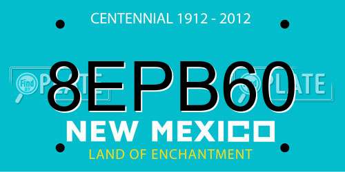 8EPB60 New Mexico License Plate