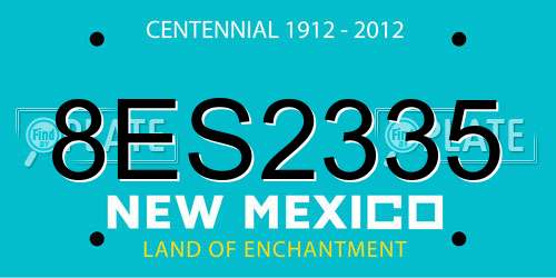 8ES2335 New Mexico License Plate