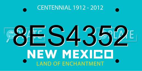 8ES4352 New Mexico License Plate