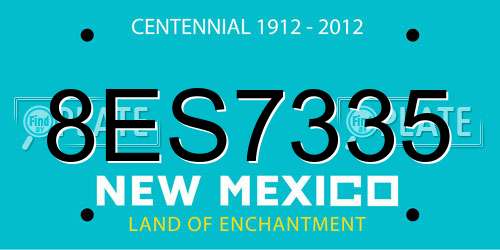 8ES7335 New Mexico License Plate