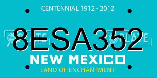 8ESA352 New Mexico License Plate