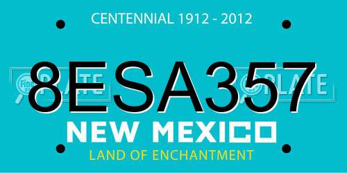 8ESA357 New Mexico License Plate