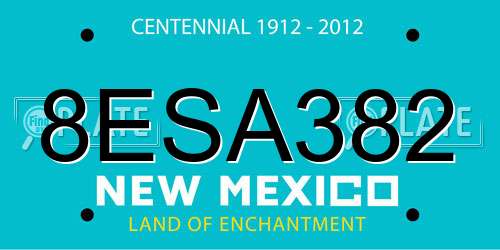 8ESA382 New Mexico License Plate