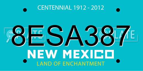 8ESA387 New Mexico License Plate