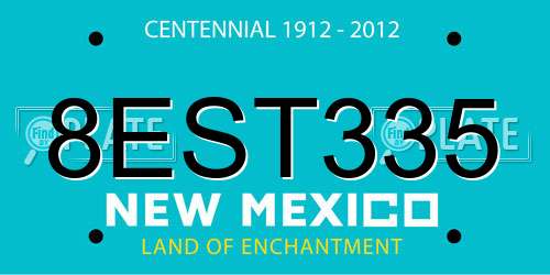 8EST335 New Mexico License Plate