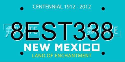 8EST338 New Mexico License Plate