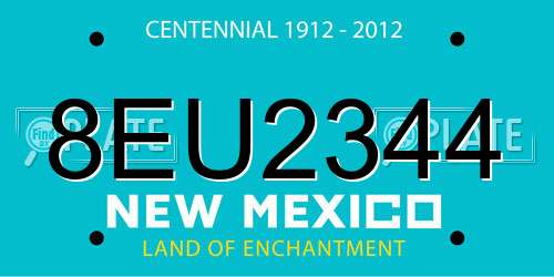 8EU2344 New Mexico License Plate