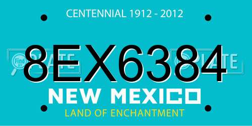 8EX6384 New Mexico License Plate