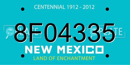 8F04335 New Mexico License Plate