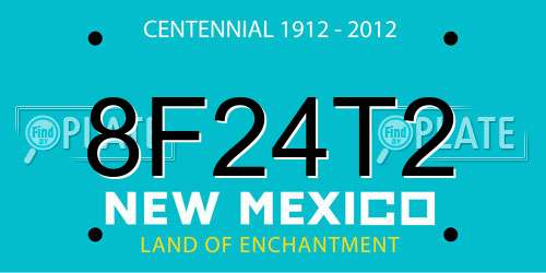 8F24T2 New Mexico License Plate