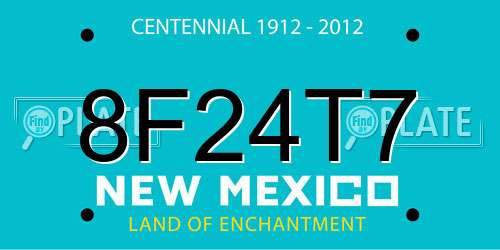 8F24T7 New Mexico License Plate