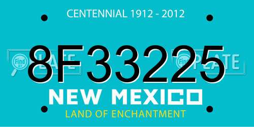8F33225 New Mexico License Plate