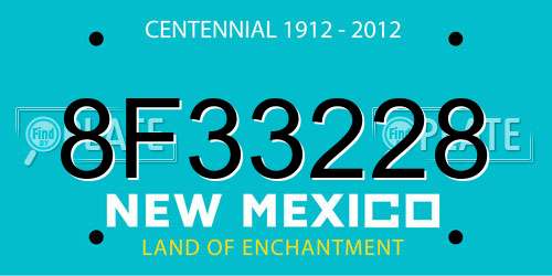 8F33228 New Mexico License Plate