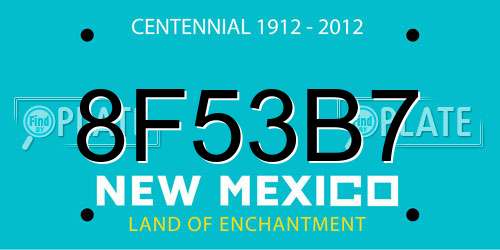 8F53B7 New Mexico License Plate