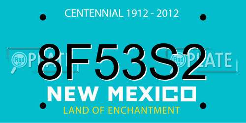 8F53S2 New Mexico License Plate
