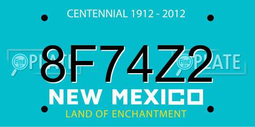 8F74Z2 New Mexico License Plate