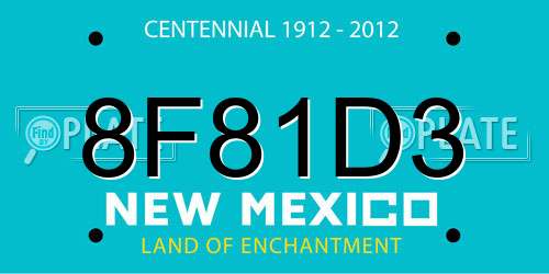 8F81D3 New Mexico License Plate