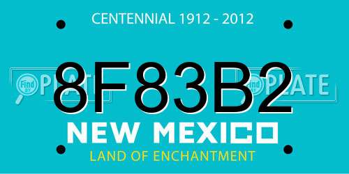 8F83B2 New Mexico License Plate