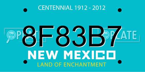 8F83B7 New Mexico License Plate