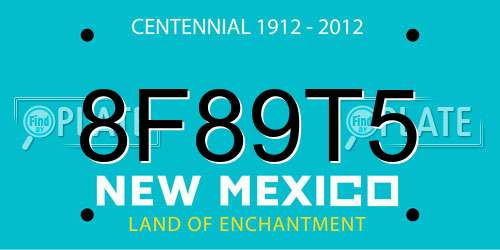 8F89T5 New Mexico License Plate